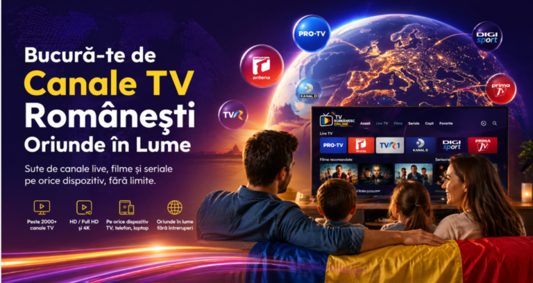 Canale TV românești live online prin IPTV pe Smart TV