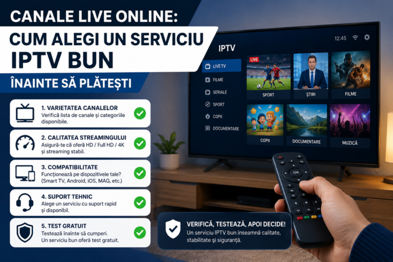 Canale românești online prin IPTV România HD și 4K