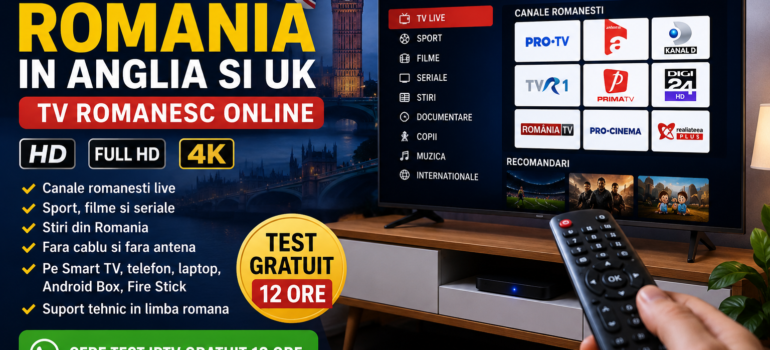 IPTV Romania in Anglia pe Smart TV cu TV romanesc online HD si 4K