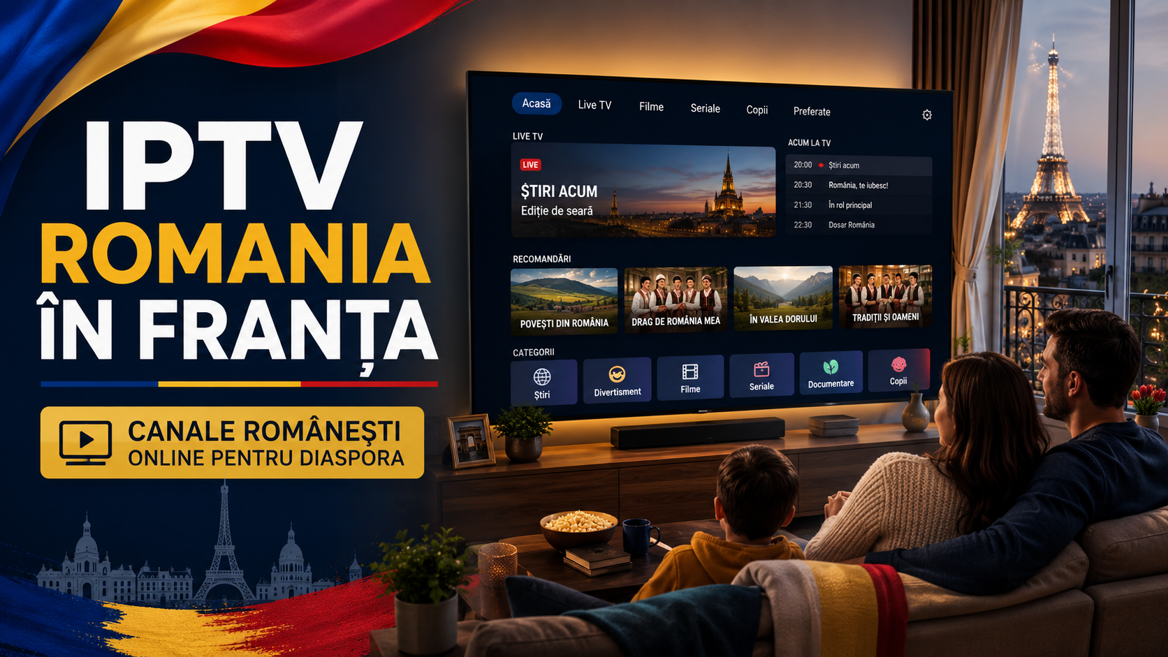 IPTV Romania in Belgia cu televiziune românească online pe Smart TV