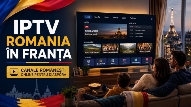 IPTV Romania în Franța cu canale românești online pentru diaspora pe Smart TV