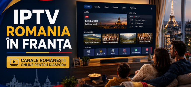 IPTV Romania în Franța cu canale românești online pentru diaspora pe Smart TV