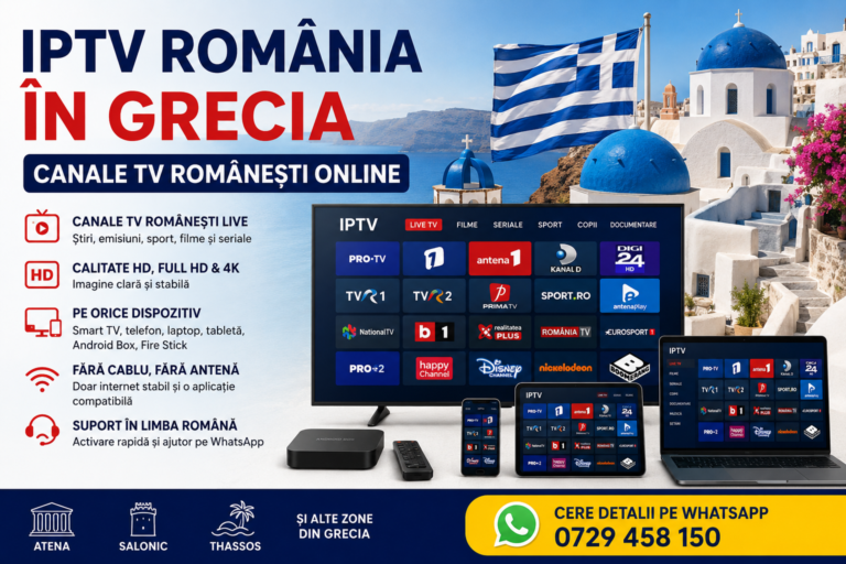 IPTV Romania in Grecia cu canale TV romanesti online pe Smart TV