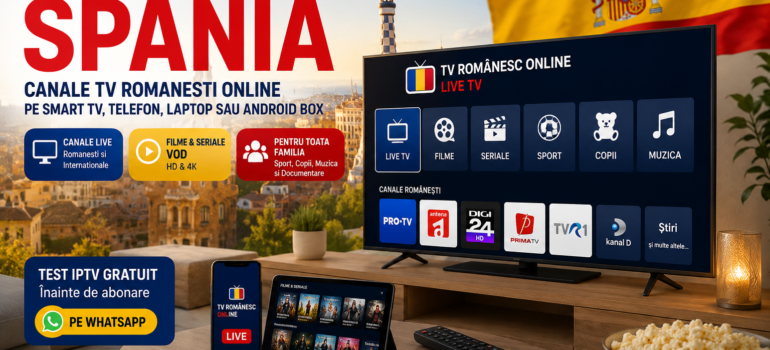 IPTV Romania Spania pe Smart TV cu canale TV romanesti online HD si 4K