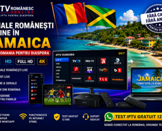 Canale romanesti online in Jamaica prin IPTV Romania pentru diaspora pe Smart TV, telefon, tableta si laptop