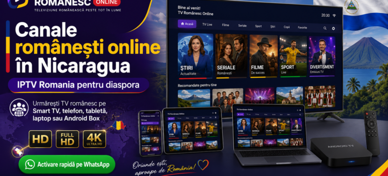 Canale romanesti online in Nicaragua prin IPTV Romania pe Smart TV, telefon, tableta, laptop si Android Box
