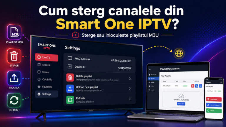 Cum sterg canalele din Smart One IPTV prin stergerea sau inlocuirea listei playlist M3U