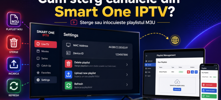 Cum sterg canalele din Smart One IPTV prin stergerea sau inlocuirea listei playlist M3U