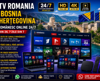 IPTV Romania in Bosnia si Hertegovina cu TV românesc online 24/7 pe Smart TV, telefon, tabletă și laptop