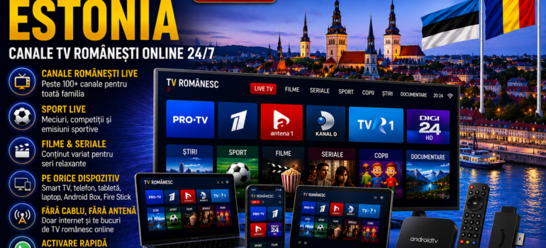 IPTV Romania in Estonia cu canale TV romanesti online 24/7 pe Smart TV, telefon, tableta si laptop