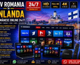 IPTV Romania in Finlanda cu TV romanesc online 24/7 HD si 4K pe Smart TV, telefon, tableta si laptop