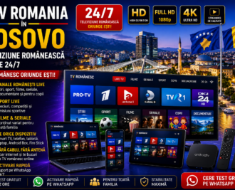 IPTV Romania in Kosovo cu televiziune romaneasca online 24/7 pe Smart TV, telefon, tableta si laptop