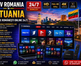 IPTV Romania in Lituania cu canale romanesti online 24/7 pe Smart TV, telefon, tableta si laptop
