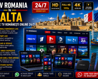 IPTV Romania in Malta cu canale TV romanesti online 24/7 pe Smart TV, telefon, tableta si laptop