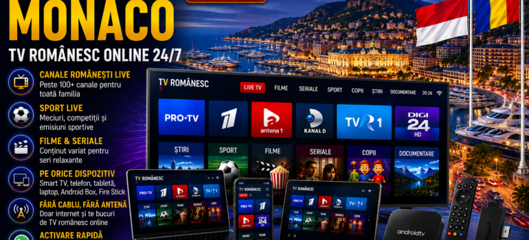 IPTV Romania in Monaco cu TV romanesc online 24/7 pe Smart TV, telefon, tableta si laptop