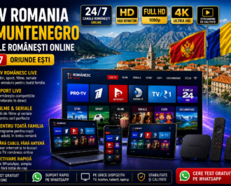 IPTV Romania in Muntenegru cu canale românești online 24/7 pe Smart TV, telefon, tabletă și laptop