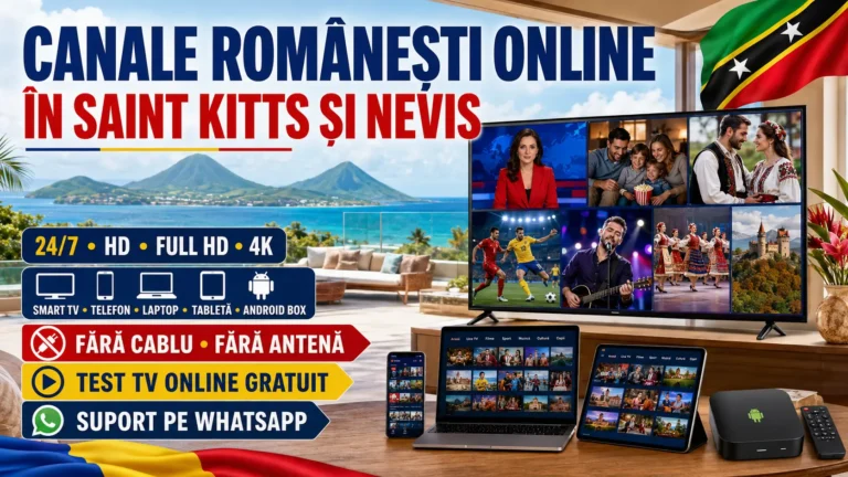 Canale romanesti online in Saint Kitts si Nevis pe Smart TV, telefon, laptop, tabletă și Android Box