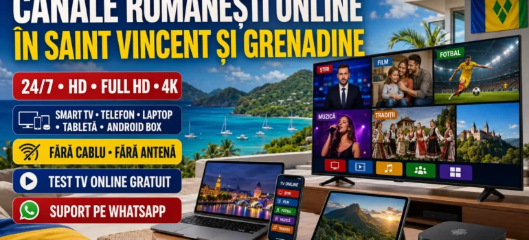 Canale romanesti online in Saint Vincent si Grenadine pe Smart TV, telefon, laptop, tabletă și Android Box