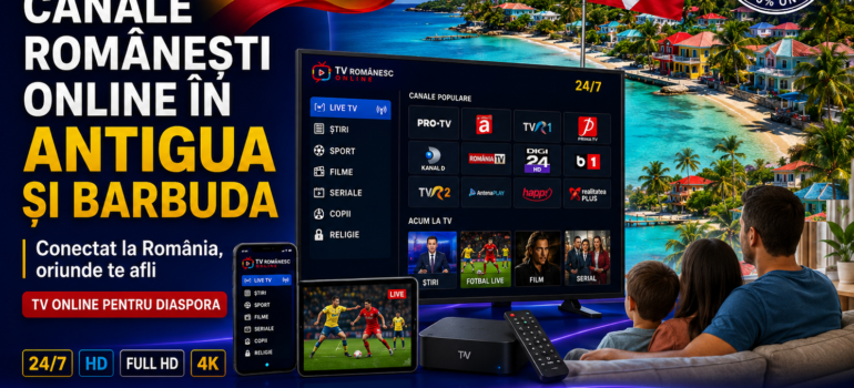 Canale românești online în Antigua și Barbuda pentru românii din diaspora, pe TV, telefon și tabletă