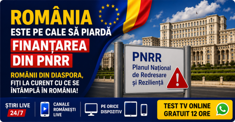 România riscă să piardă finanțare din PNRR, știre importantă pentru românii din diaspora care urmăresc TV românesc online