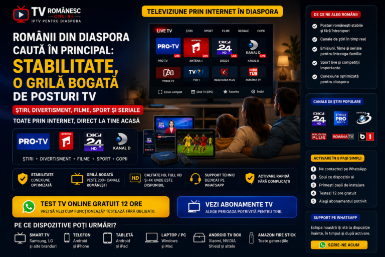 Românii din diaspora caută stabilitate și o grilă bogată de posturi TV românești online