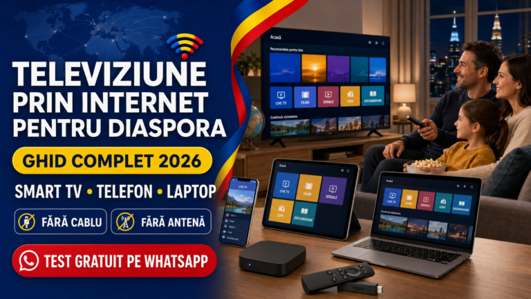 Televiziune prin internet pentru diaspora pe Smart TV, telefon și laptop