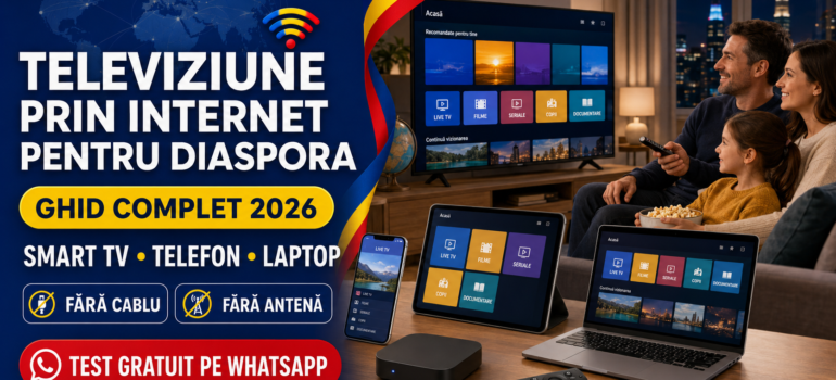 Televiziune prin internet pentru diaspora pe Smart TV, telefon și laptop
