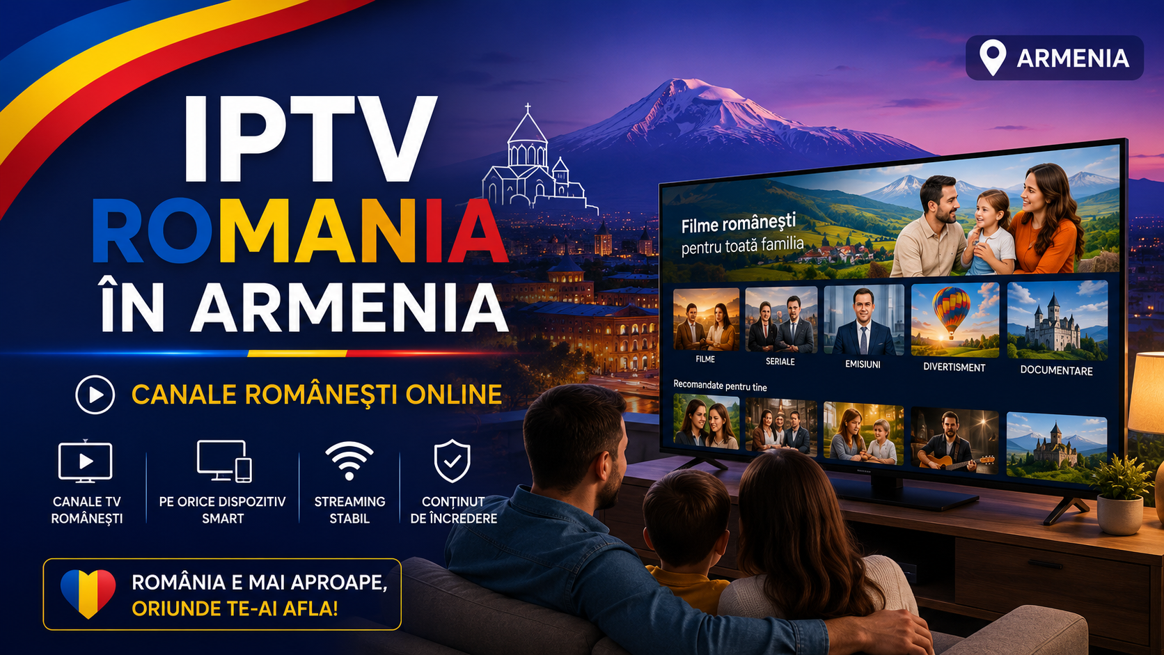 IPTV Romania in Armenia canale romanesti online pe Smart TV